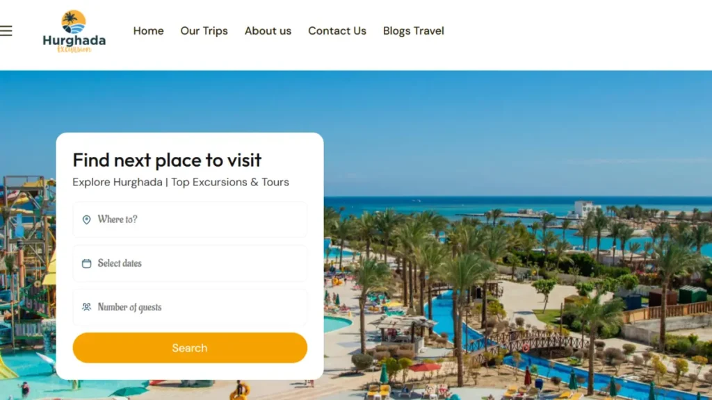 لقطة واجهة موقع hurghada-excursion.com