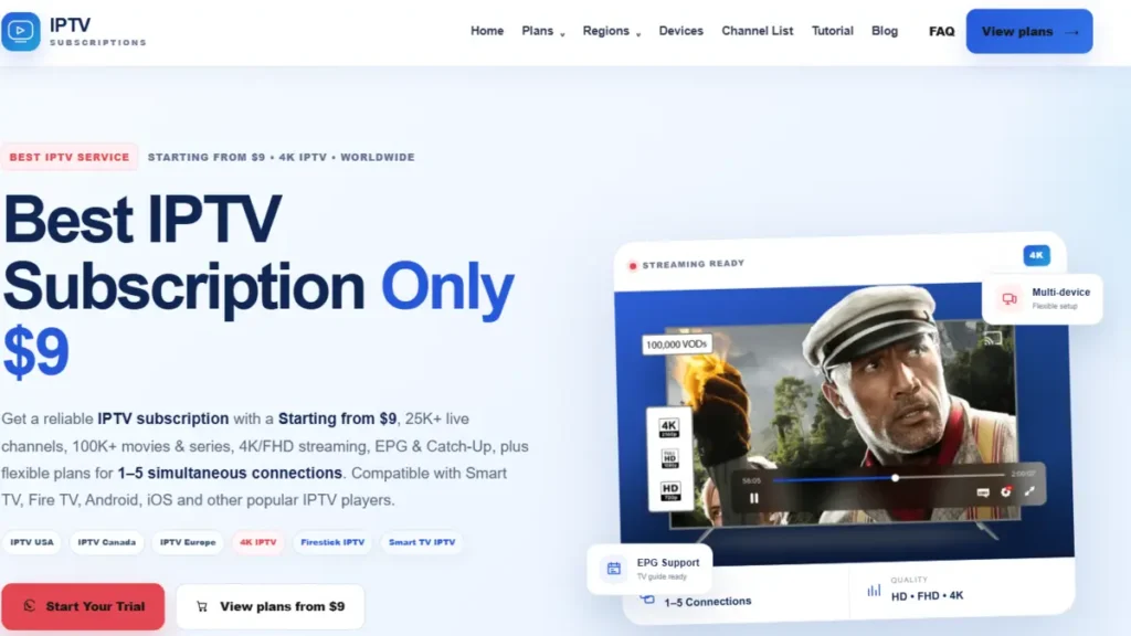 لقطة واجهة موقع iptvsubscriptions.net